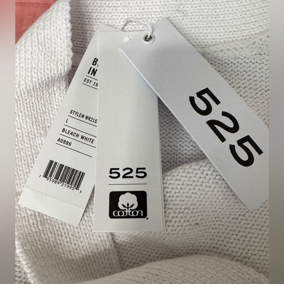 525 America Off-the-Shoulder White Frayed Hem Sweater XS & L NWT - Picture 8 of 10